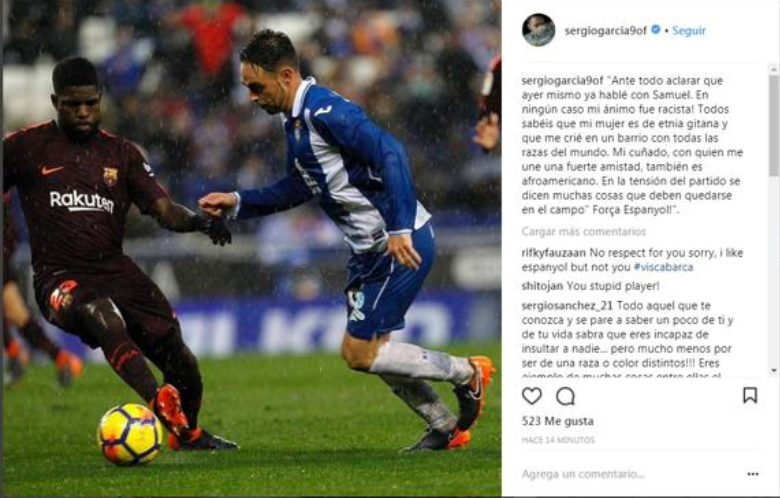 力挺队友谴责种族歧视，西班牙人后卫：对方很紧张说明确实有发生