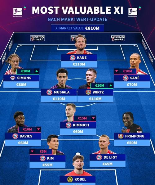 德转更新德国队身价：维尔茨1.1亿欧居首，卡尔6000万欧队内第三