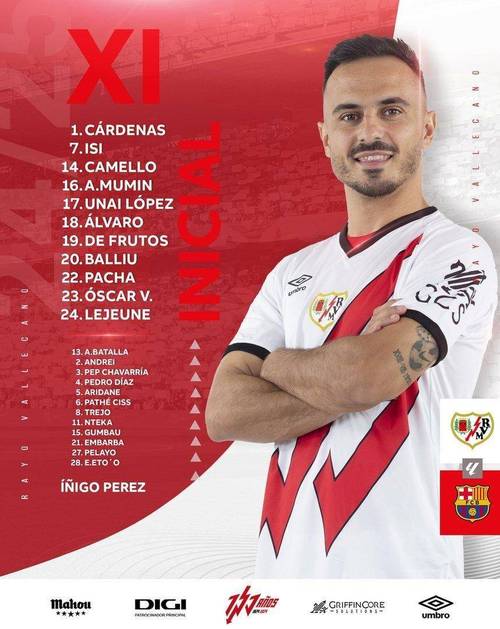 每体：霍安·加西亚预计将首发出战巴列卡诺