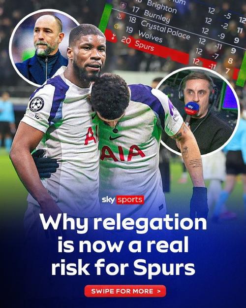 6队保级大混战！TA解析英超保级：狼队难如登天 热刺熬过魔鬼赛程