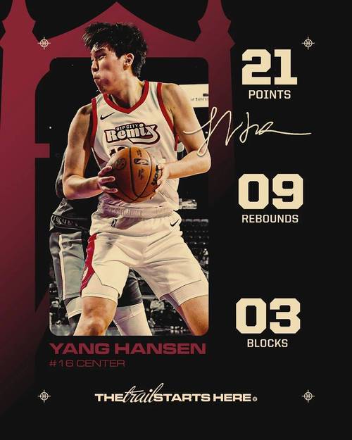 G联盟赛季结束！杨瀚森常规赛场均17+9+3+1.6帽 季后赛13+6+2+2帽