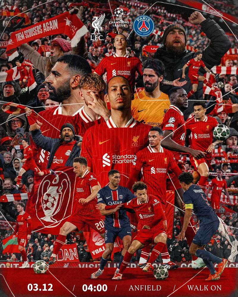 0-2不敌巴黎,利物浦遭遇自1997年以来欧战对法甲球队最大失利