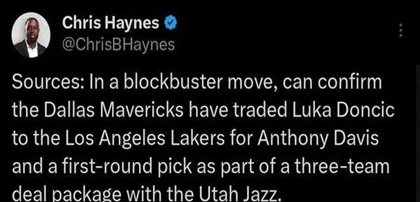 浓眉：佩林卡给我打电话时 我还以为他终于给我弄来了内线搭档