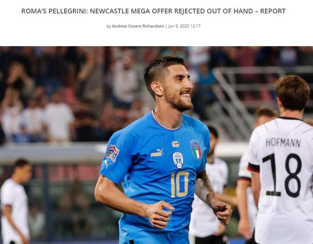 意媒:佩莱格里尼右大腿屈肌受伤半场被换下,未来几天将接受检查