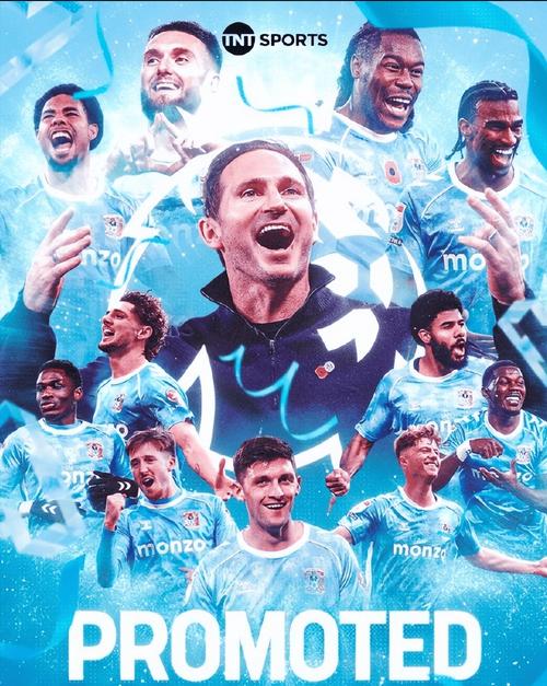 恭喜！考文垂提前2轮夺得英冠冠军，兰帕德与全队激情庆祝